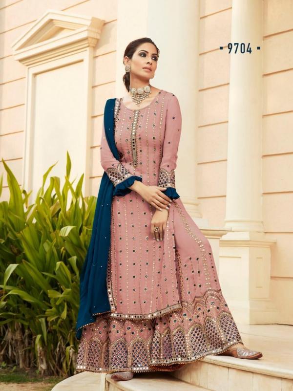 R Nazakat 9705 Designer Faux Georgette Embroidery Suit Collection